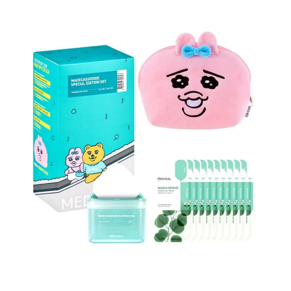 Mediheal X Opanchu Usagi Special Edition Set (Madecassoside Blemish Pad 100pcs + Madecassoside Essential Mask 10pcs + Pouch)