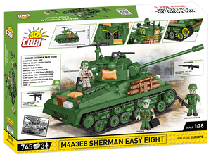 COBI 2533-M4A3E8 Sherman (Easy Eight)- 725 brick medium tank(745PCS)