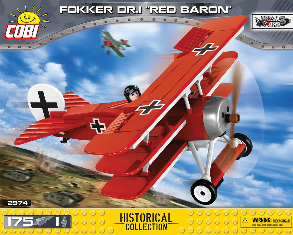 Cobi-2974 -Fokker DR 1-fighter aircraft WWI  (175pcs)