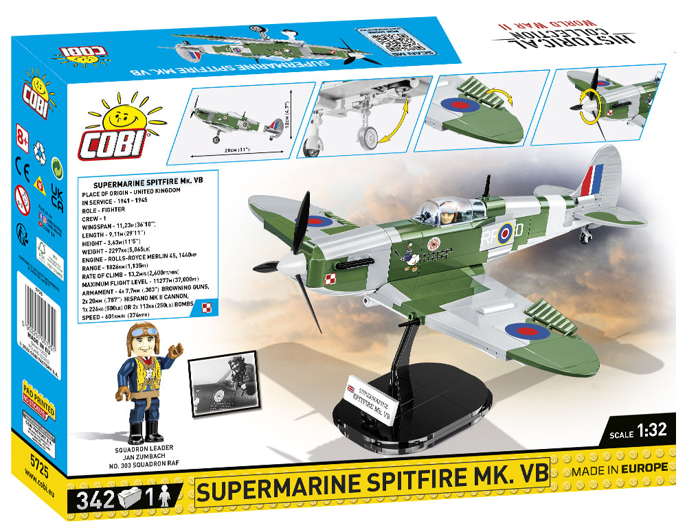 COBI 5725-British fighter Supermarine Spitfire MK.VB- World War II(335PCS)