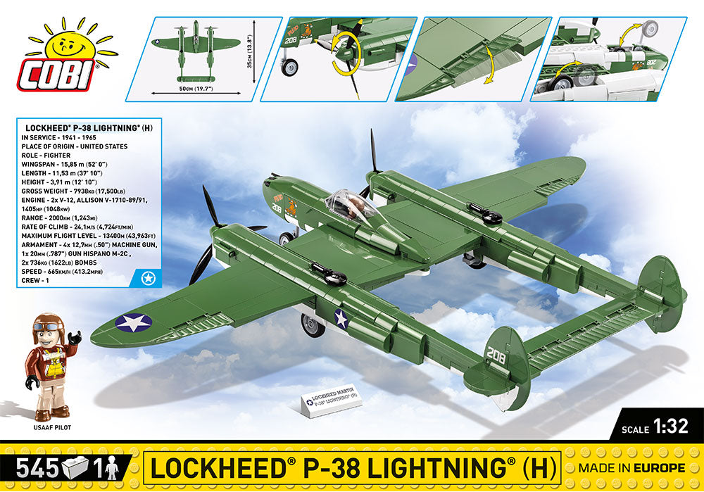 COBI-5726 Lockheed P-38 H Lightning(545PCS)